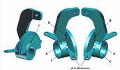 Modello tridimensionale delle staffe di sollevamento